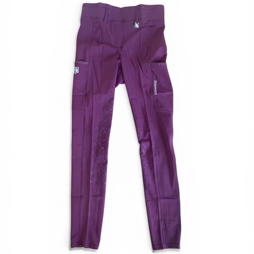 Romfh Black Label Breeches 28R Aubergine Knee Patch Silicone Grip NWT